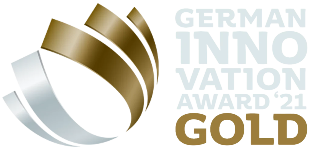 PassportCard/Internationale Krankenversicherung/german-innovation-award-gold-logo-white-horizontal